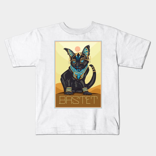 Bastet Kids T-Shirt by Kat C.